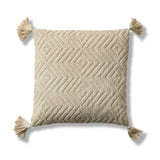 Elborough 50x50cm Diamond Cotton Tasseled Cushion Cover - Off White