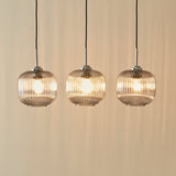 Elland 20cm Triple Glass Pendant Lights - Chrome - Laura James