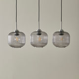 Elland 20cm Triple Glass Pendant Lights - Chrome - Laura James