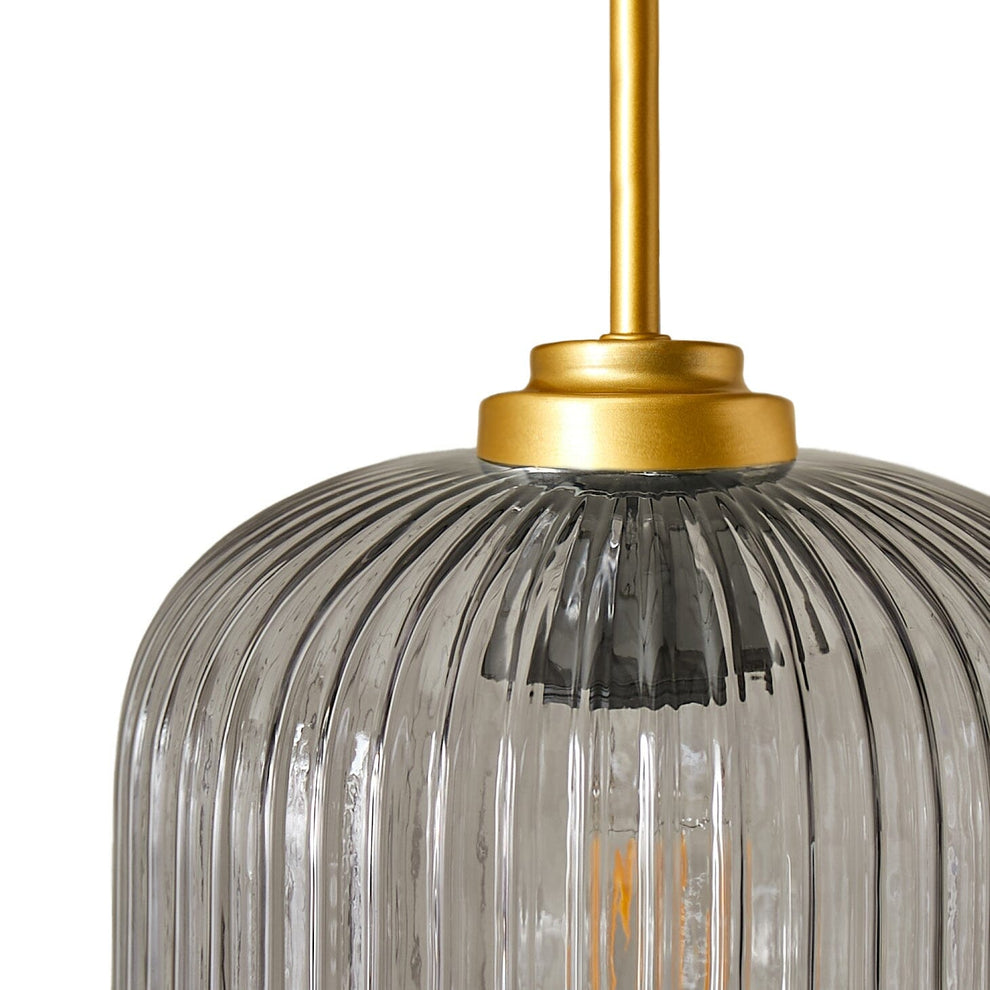 Elland 20cm Triple Glass Pendant Lights Gold Laura James