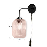 Elland Plug in Wall Light Black - Blush Pink - Laura James 