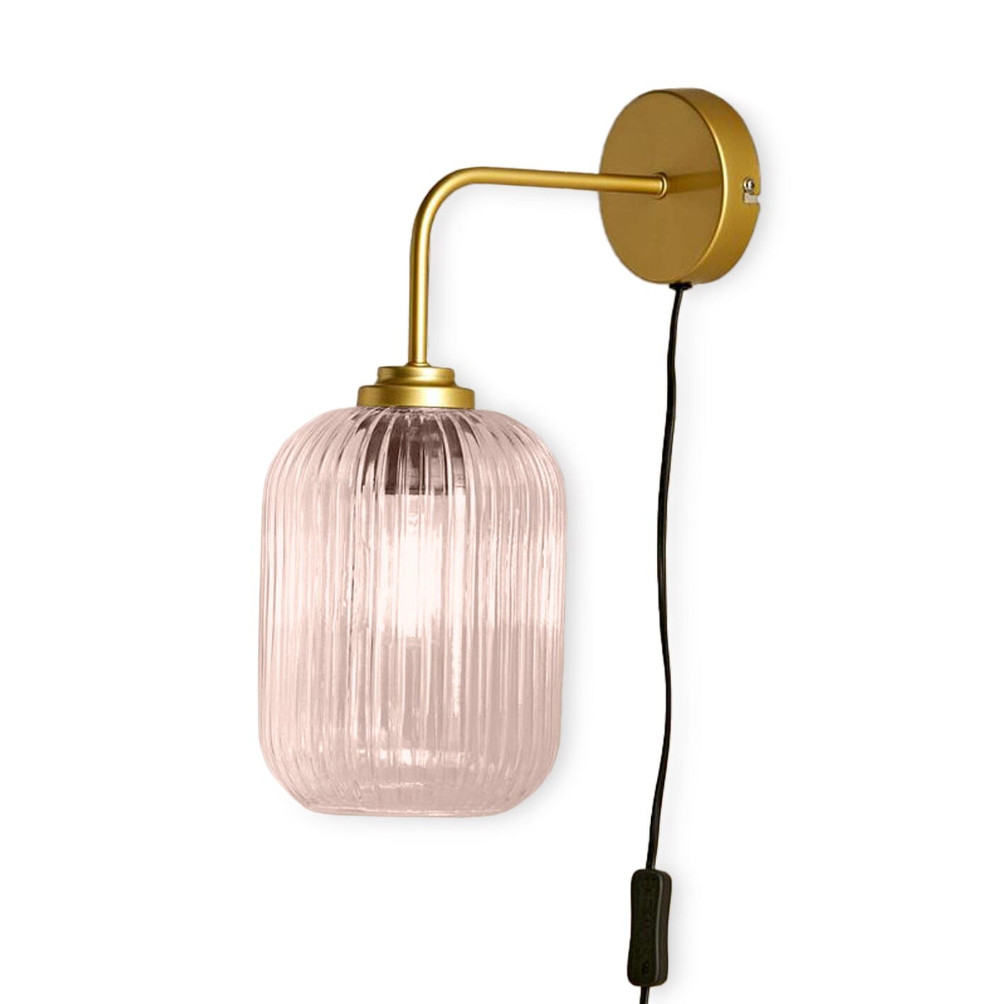 Elland Plug in Wall Light Gold - Blush Pink - Laura James 