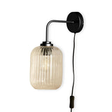 Elland Plug in Wall Light Black - Clear Glass - Laura James 