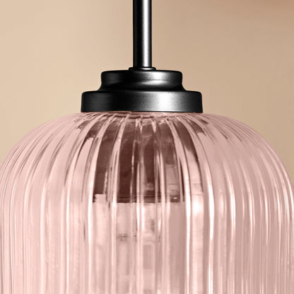 Elland Plug in Wall Light Black - Blush Pink - Laura James 