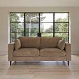 Emily Driftwood 2 Seater Velvet Sofa with Dark Oak Legs - Laura James