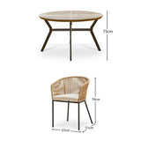 Ezra  Round 4 Seater Dining Table Set with Hali Natural Dining Chairs - Laura James 