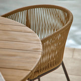 Ezra  Whitewash Round Outdoor Dining Set with Natural Hali Rope Chairs - Laura James 