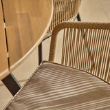 Ezra  Whitewash Round Outdoor Dining Set with Natural Hali Rope Chairs - Laura James 
