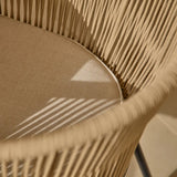 Ezra  Whitewash Round Outdoor Dining Set with Natural Hali Rope Chairs - Laura James 
