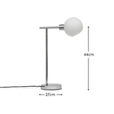 Edra 44cm Metal Table Lamp - Chrome - Laura James 
