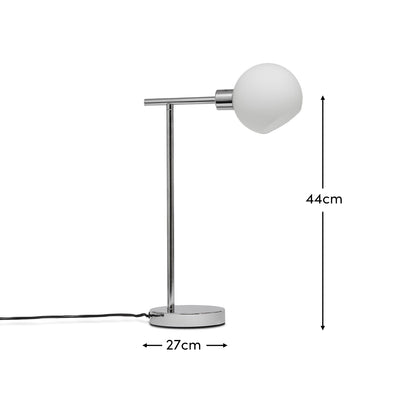 Edra 44cm Metal Table Lamp - Chrome - Laura James 