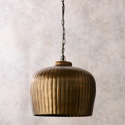 Elcombe Large Metal Light Pendant  - Bronze - Laura James 