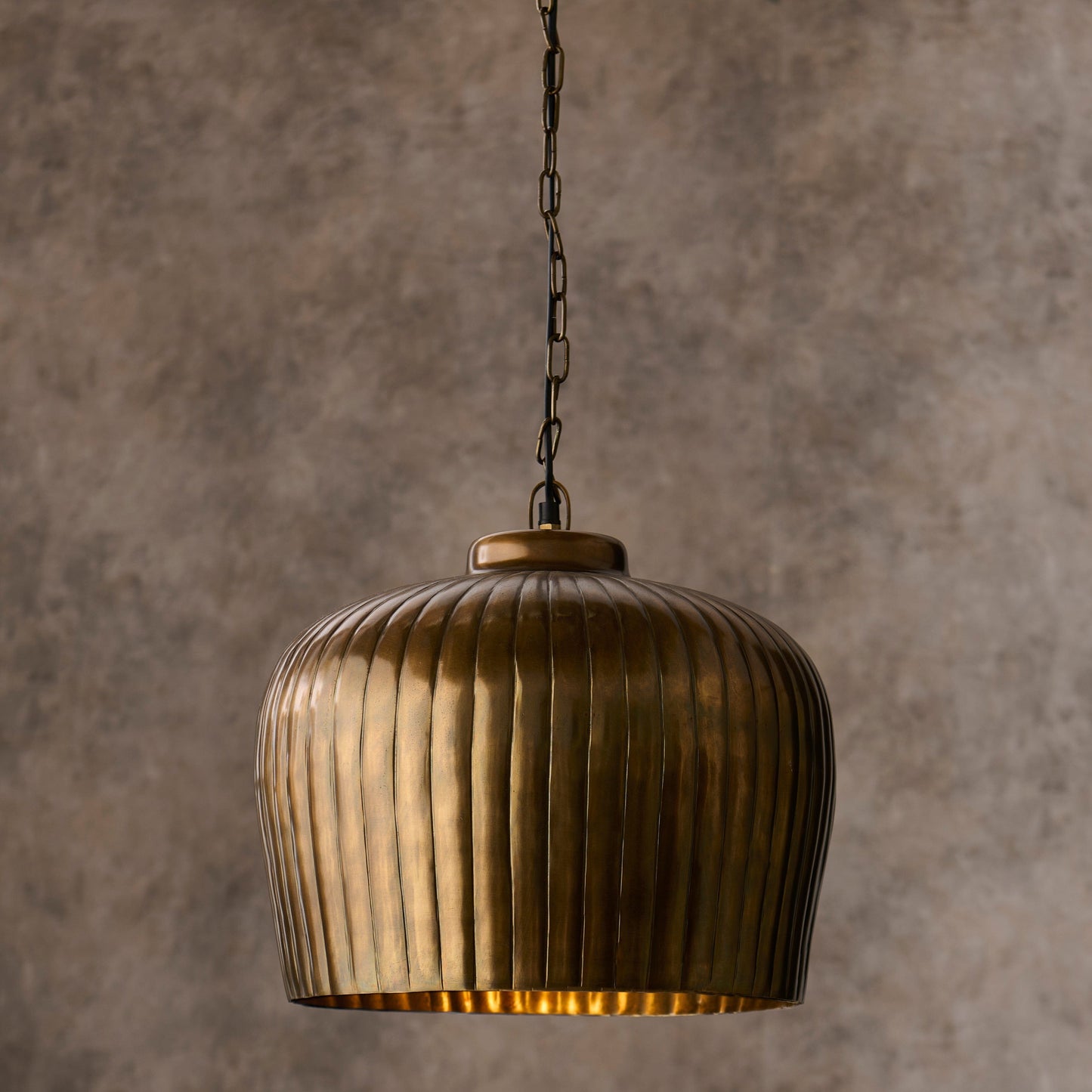 Elcombe Large Metal Light Pendant  - Bronze - Laura James 