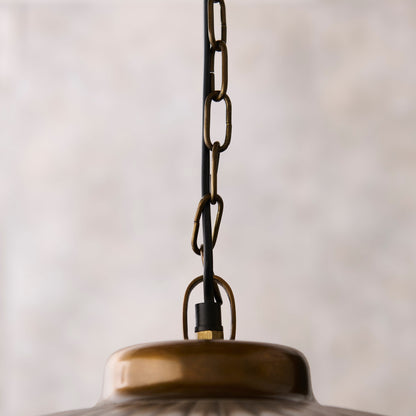 Elcombe Large Metal Light Pendant  - Bronze - Laura James 