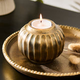 Elcombe Small Metal Tea Light Holder - Bronze - Laura James