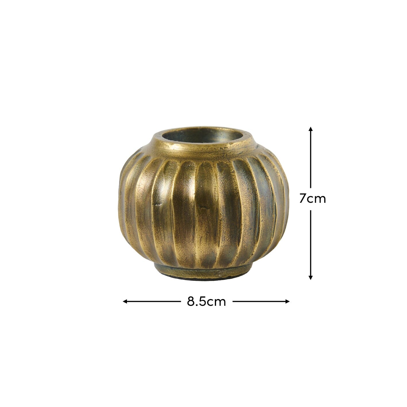Elcombe Small Metal Tea Light Holder - Bronze - Laura James
