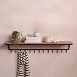 Elijah 120cm Coat Rack with Shelf - Mid Brown Mango Wood - Laura James 