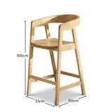 Ella Bar Stool - Whitewash Oak - Laura James