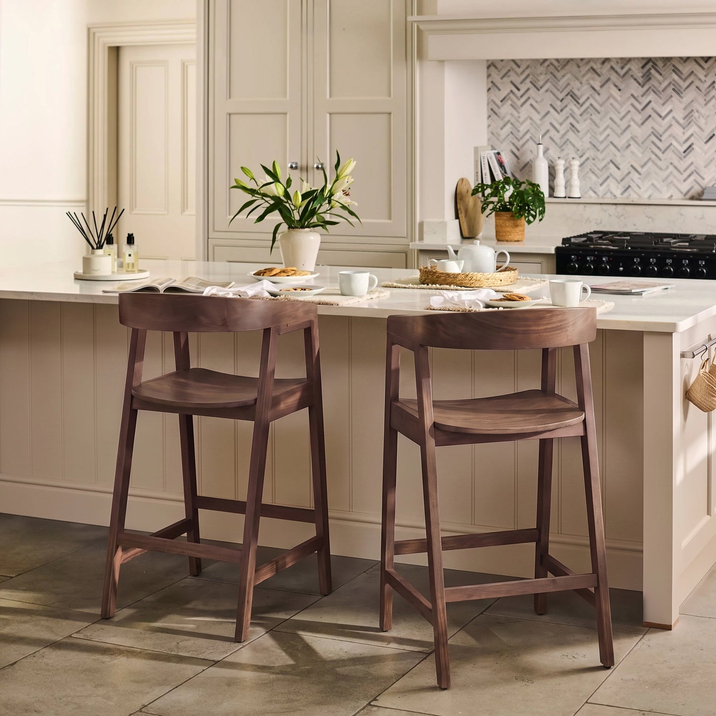 Ella Bar Stool - Coffee Brown - Laura James 