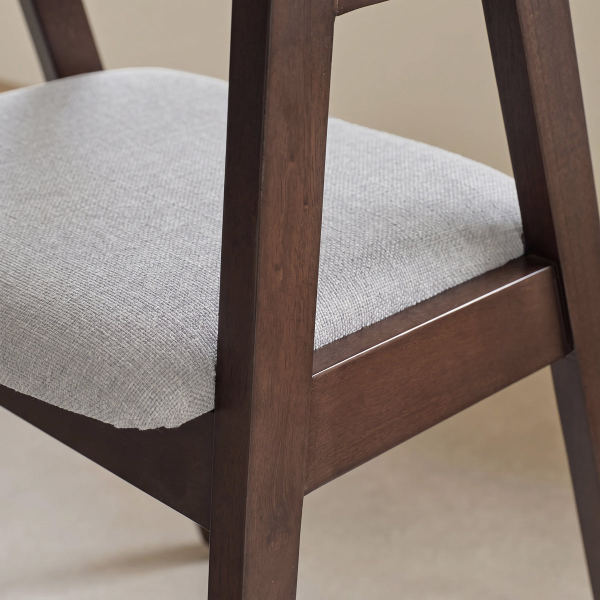 Ella Fawn Linen Dining Armchairs - Set of 2 -  Coffee Brown Legs
