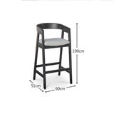 Ella Off White Boucle Bar Stool - Black Oak Legs - Laura James 