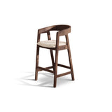 Ella Off White Boucle Bar Stool - Coffee Brown Legs - Laura James 