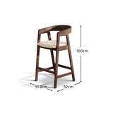 Ella Off White Boucle Bar Stool - Coffee Brown Legs - Laura James 