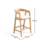 Ella Off White Boucle Bar Stool - Pale Oak Legs