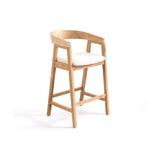 Ella Off White Boucle Bar Stool - Pale Oak Legs