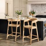 Ella Bar Stool - Whitewash Oak - Laura James