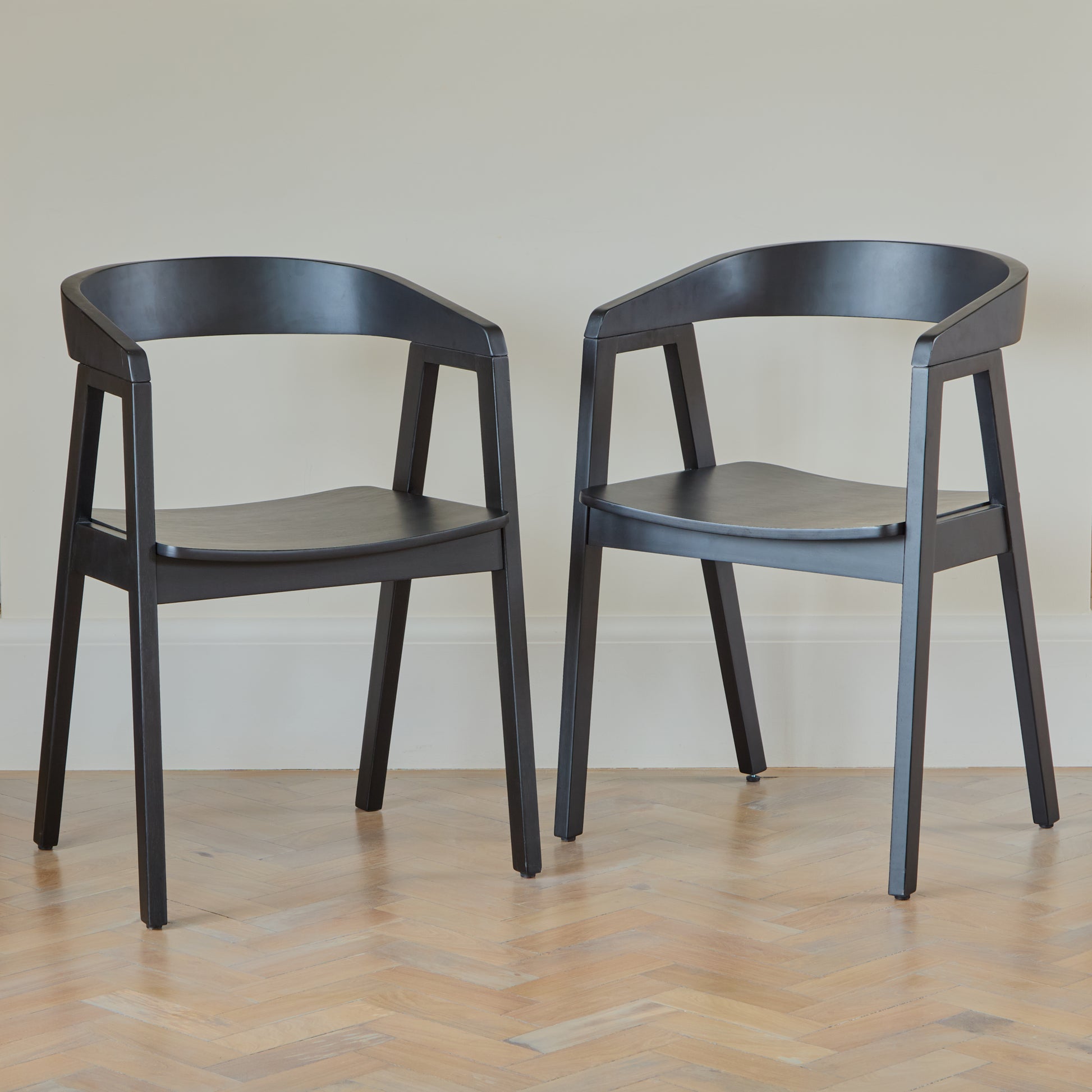 Ella Carver Black Oak Chair - Set of 2 - Laura James