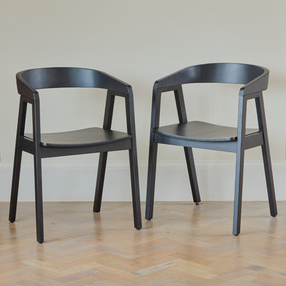 Ella Carver Black Oak Chair - Set of 2 - Laura James
