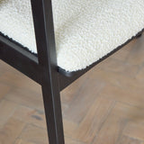 Ella Carver Off White Boucle Chair - Set of 2 - Black Oak Legs - Laura James