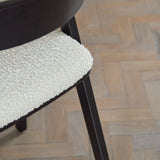 Ella Carver Off White Boucle Chair - Set of 2 - Black Oak Legs - Laura James