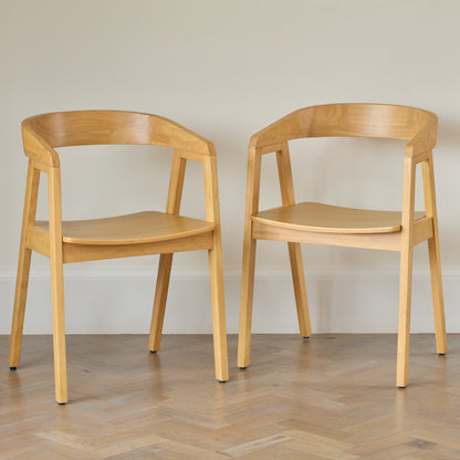 Ella Carver Chair - Set of 2 - Pale Oak - Laura James