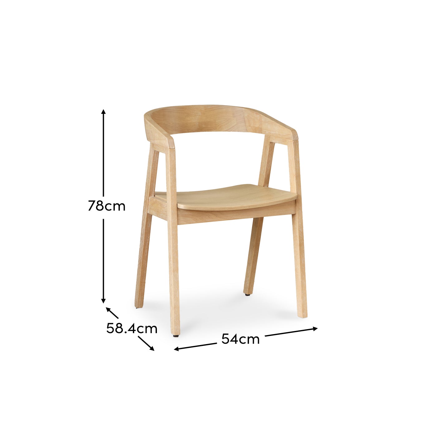 Ella Carver Chair - Set of 2 - Whitewash Oak - Laura James