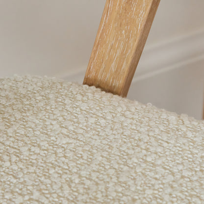 Ella Carver Off White Boucle Chair - Set of 2 - Whitewash Oak Legs - Laura James