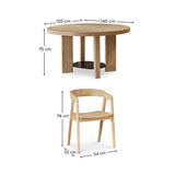 Marlon Whitewash Oak with Black Insert Oval Dining Table Set - 4 Seater - Ella Whitewash Oak Dining Chairs - Laura James 