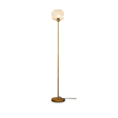 Elland 150cm Metal Floor Lamp - Clear Glass - Laura James 