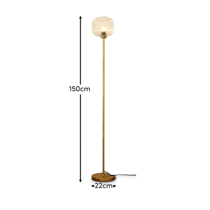 Elland 150cm Metal Floor Lamp - Clear Glass - Laura James 