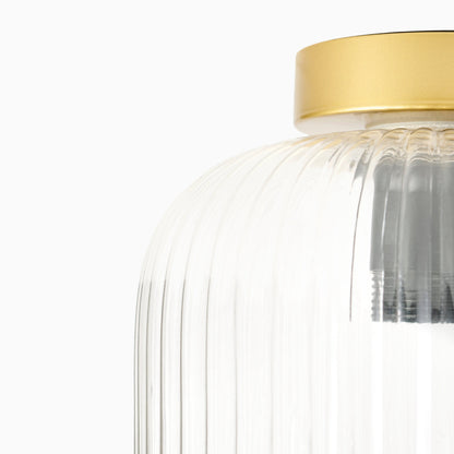Elland 21cm Glass Pendant Light - Gold - Laura James 