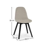 Ellis Dining Chairs - Set Of 2 - Light Beige with Black Oak Legs - Laura James 
