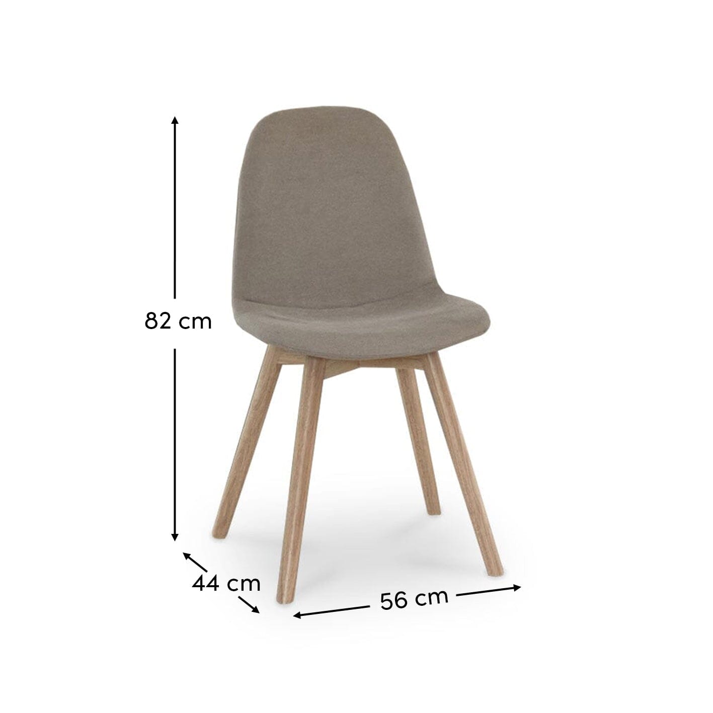 Ellis Soft Beige Dining Chairs - Set of 2 - Whitewash Oak Legs - Laura James 