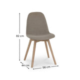Ellis Soft Beige Dining Chairs - Set of 2 - Whitewash Oak Legs - Laura James 