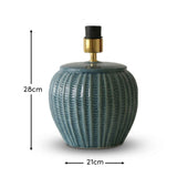 Elmer 27cm Ceramic Lamp Base - Teal Blue