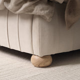 Elodie Double Ottoman Bed - Ivory Pleated with Nordic Oak Legs - Laura James 