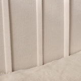 Elodie Double Ottoman Bed - Ivory Pleated with Nordic Oak Legs - Laura James 