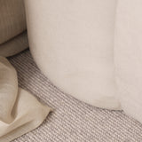 Elodie King Ottoman Bed - Ivory Pleated with Nordic Oak Legs - Laura James 