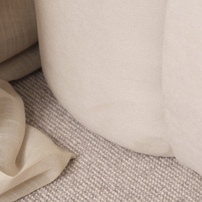 Elodie King Ottoman Bed - Ivory Pleated with Nordic Oak Legs - Laura James 