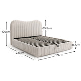 Elodie King Ottoman Bed - Ivory Pleated with Nordic Oak Legs - Laura James 